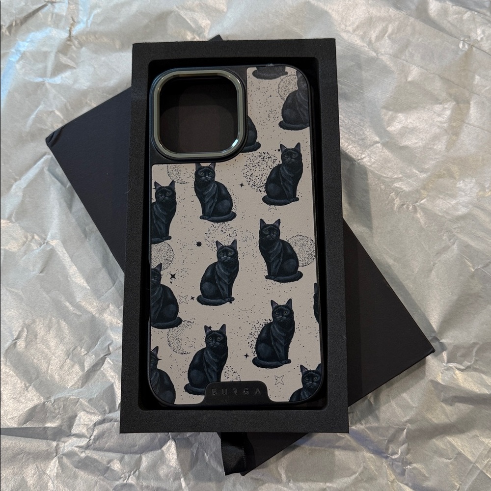 Burga Black Cat Phone Case for iphone 16 Pro Max
